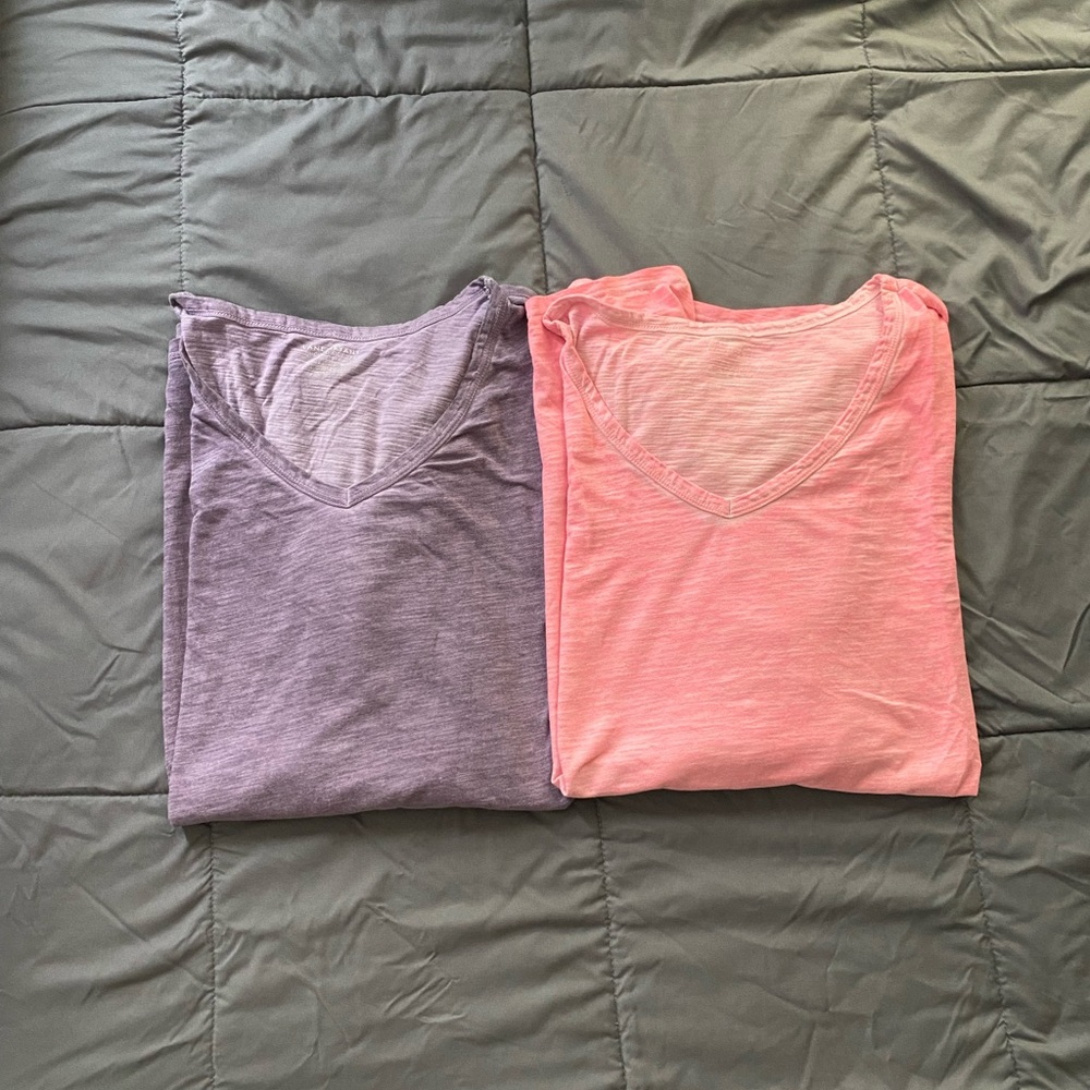 Lane Bryant Women’s Plus Size 22/24 3x Set of 2 Slub Knit Cotton T-Shirts